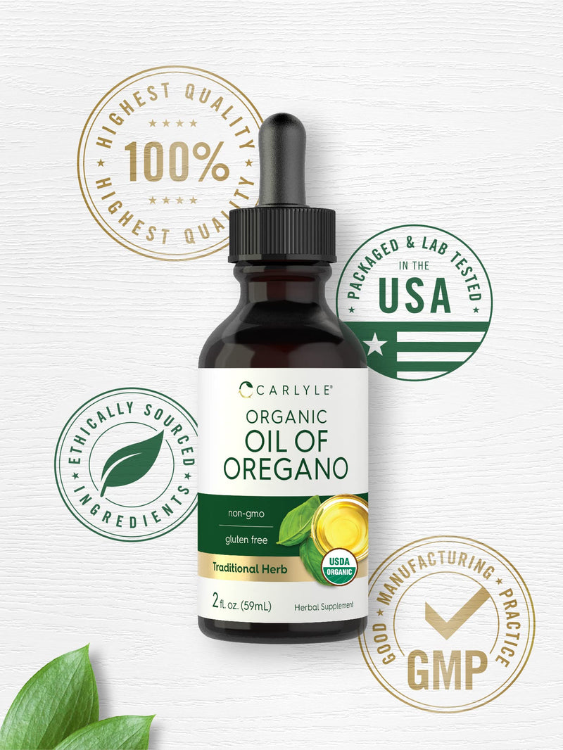 [Australia] - Carlyle Organic Oil of Oregano | 2 fl oz Liquid | Vegan | Non-GMO, Gluten Free Drops 