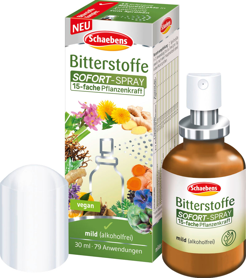 [Australia] - Schaebens bitter substances IMMEDIATE spray 15-fold plant power for stomach and intestinal function - mild (alcohol-free) 30 ml 