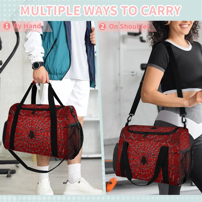 39L Duffle Bag for Travel Carry on Bag for Men Women Foldable Sport Gym Tote Bag Waterproof Overnight Weekender Bag with Side Pocket Web color 5
