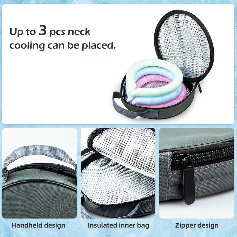 [Australia] - Neck Cooling Tube with Cold Insulated Bag, Reusable Wearable Neck Cooler Ring, Cooling Neck Wraps for Summer Heat Outdoor Indoor (Blue) Blue 