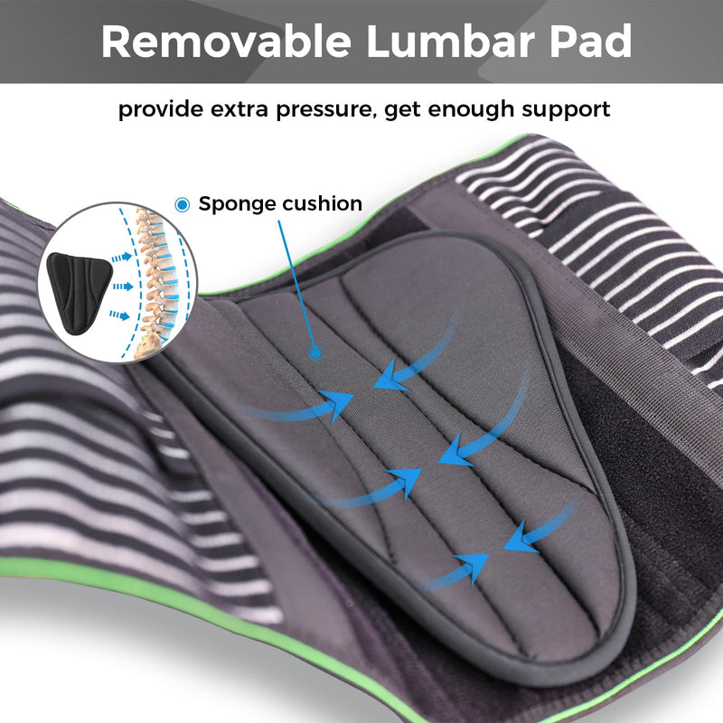 [Australia] - Back Brace for Lower Back Pain Relief for Women/Men with Lumbar Pad, Back Support Belt with 7 Stays for Heavy Lifting, Sedentariness, Breathable Lumbar Support for Herniated Disc, Sciatica - L L(Waist 39"-45") A 