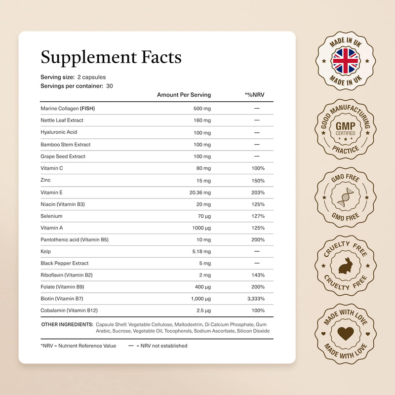 18-in-1 Hair Growth Supplement & DHT Blocker | Collagen, Biotin, Hyaluronic Acid, Nettle + 14 Active Ingredients | Supports Longer, Stronger Hair & Reduces Hair Loss