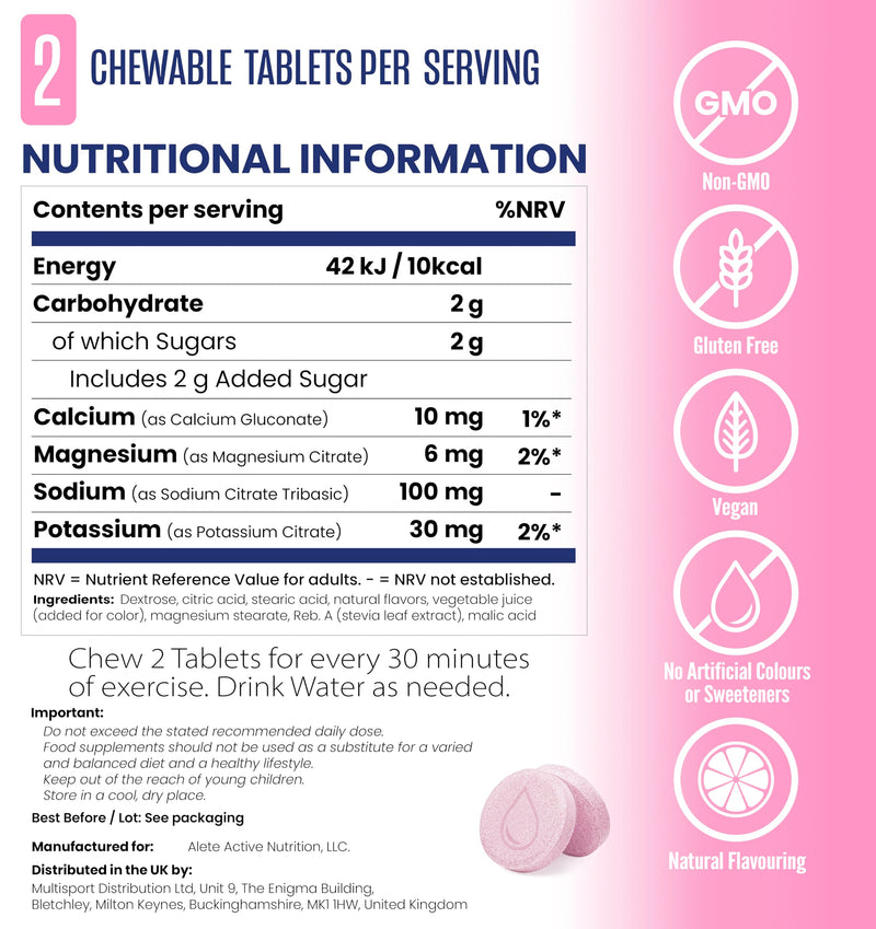 SaltStick Electrolyte FastChews - 60 Pink Lemonade Chewable Tablets - Salt Tablets for Running and Hydration, Electrolyte Chews - 60 Count