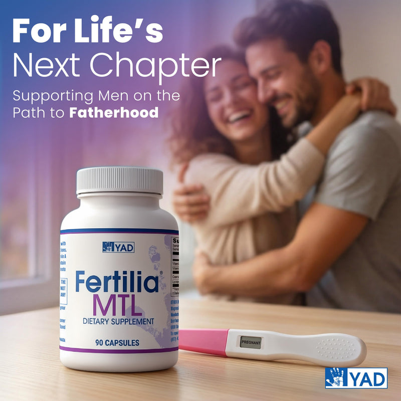 YAD Fertilia MTL Male Fertility Supplement, Sperm Motility, CoQ10 Lycopene | Men's Fertility Vitamins, Sperm Motility Support, CoQ10 & Lycopene, Vitamin A & D, Antioxidant, Non-GMO, 3-Month Supply