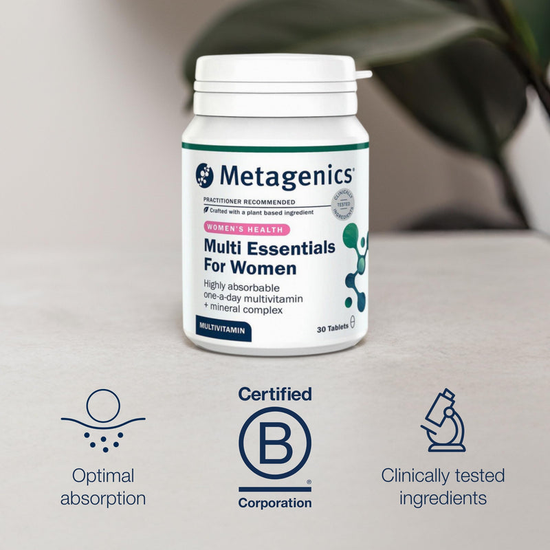 Metagenics Multi Essentials for Women Multivitamin with Iron - 29 Vitamins & Minerals for Women - Vegetarian and Vegan - 30 Tablets 30 count (Pack of 1)