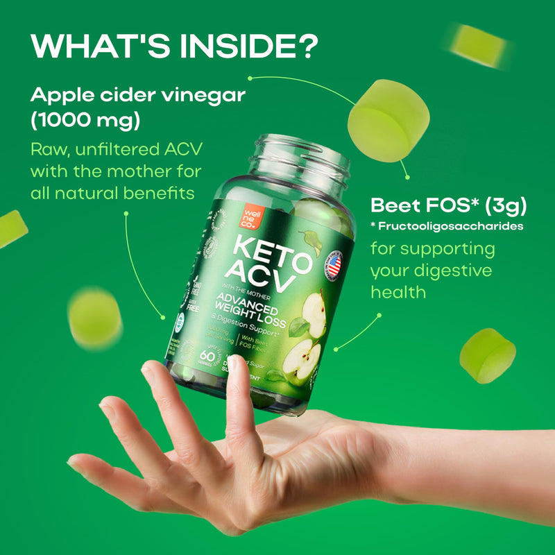 Apple Cider Vinegar Gummies 1000 Mg (2 Pack) - Keto ACV Gummies for Weight Loss, Belly Fat, Craving Control - ACV, Beet FOS Fiber for Gut, Digestion Health, Less Bloating - Sugar Free -Kelly Clarkson