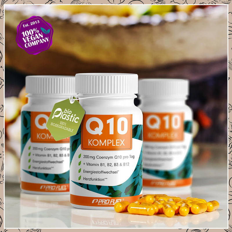 [Australia] - Q10 capsules high dose 120x - Coenzyme Q10 COMPLEX with 200mg Coenzyme Q10 + vitamin B1, B2, B3 and B12 - energy metabolism & heart function - laboratory tested with certificate - supply for 4 months 1x 120 capsules 