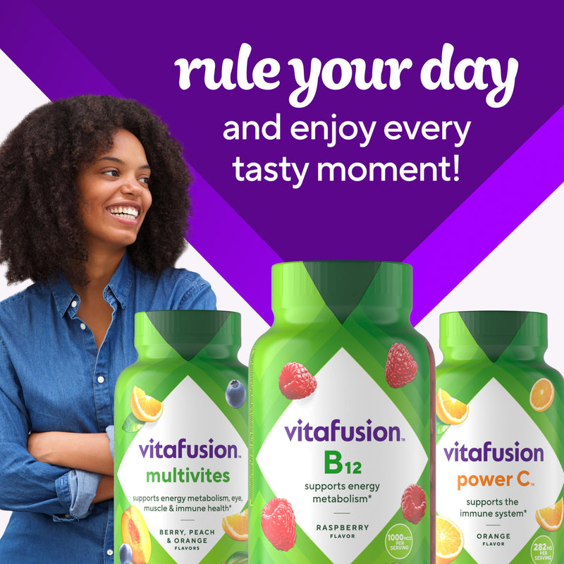 Vitafusion Vitamin B12 Gummies | 1000 mcg | 140 Adult Gummy Vitamins | for Women & Men | Raspberry Flavor | Gluten and Dairy Free Supplement (Pack of 2) 140 Count (Pack of 2)