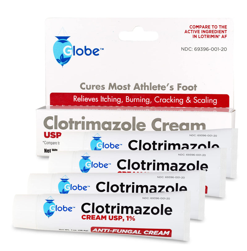 [Australia] - Globe (6 Pack) Clotrimazole Antifungal Cream 1% USP, 1 oz, Anti Fungal Treatment, Relieves Itching, Burning, Cracking and Scaling Associated Athletes Foot, Jock Itch, Ringworm and More 