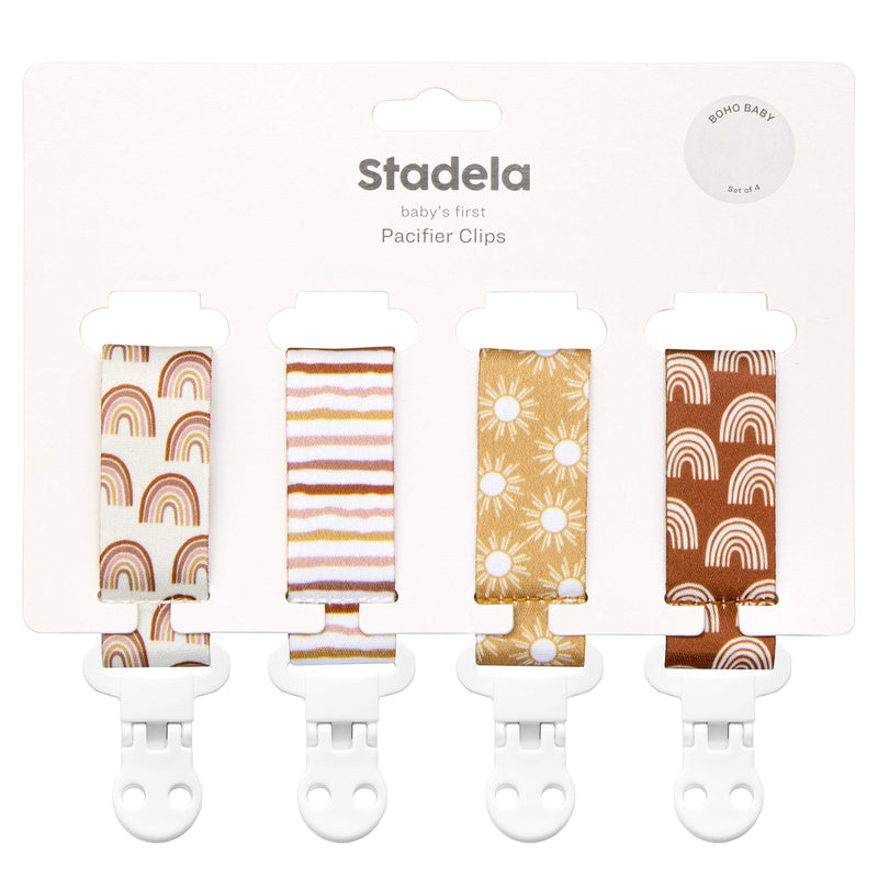[Australia] - Baby Pacifier Clip Leash Soothie Holder Unisex for Girl or Boy 4 Pack Gift Set Universal Fit (Boho Baby) Western Baby 