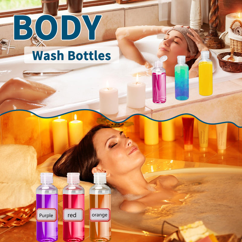 120 Pack 3.4 OZ 100 ml Travel Bottles with Flip Cap Leakproof Plastic Squeezable Empty Small Travel Containers with Labels 240 Pack for Toiletries Liquids Travel Essentials