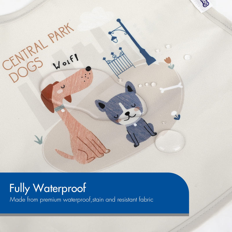 [Australia] - Soarwg Kids Bibs, Baby Bibs, Waterproof Baby Bibs for Boy and Girl, Great Travel Baby Bibs for Eating, Feeding Bibs, 5 Pack Cartoon 