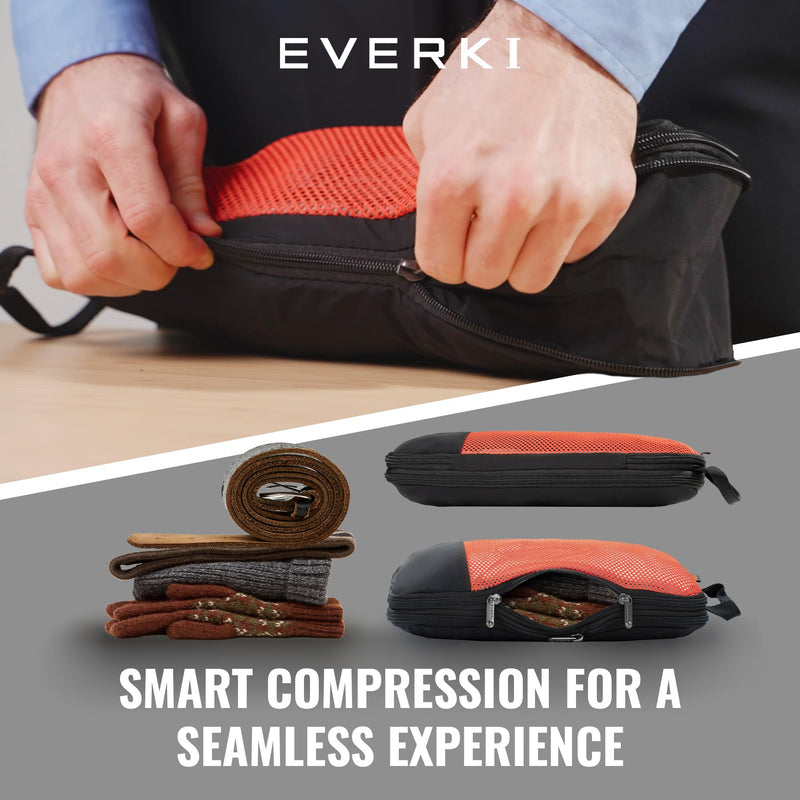 EVERKI Compression Mesh Panel Packing Cubes Lightweight, Small - 4.6 L | Durable Compression Travel Organizer, Fits Luggage, Backpacks & Suitcases, Premium Lightweight Compressible Design, Small
