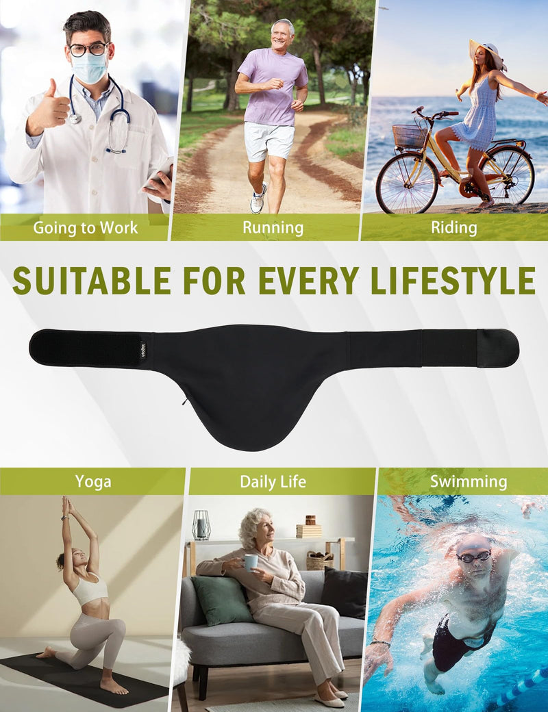 [Australia] - Ostomy Bag Covers, Colostomy Bag Covers for Men and Women to Hold Ostomy Bags,Ostomy Belt for Daily Life and Sporting, Black(Large) Large 