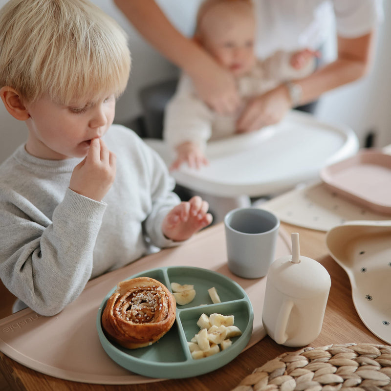 [Australia] - mushie Silicone Suction Plate | BPA-Free Non-Slip Design (Cambridge Blue) Cambridge Blue 