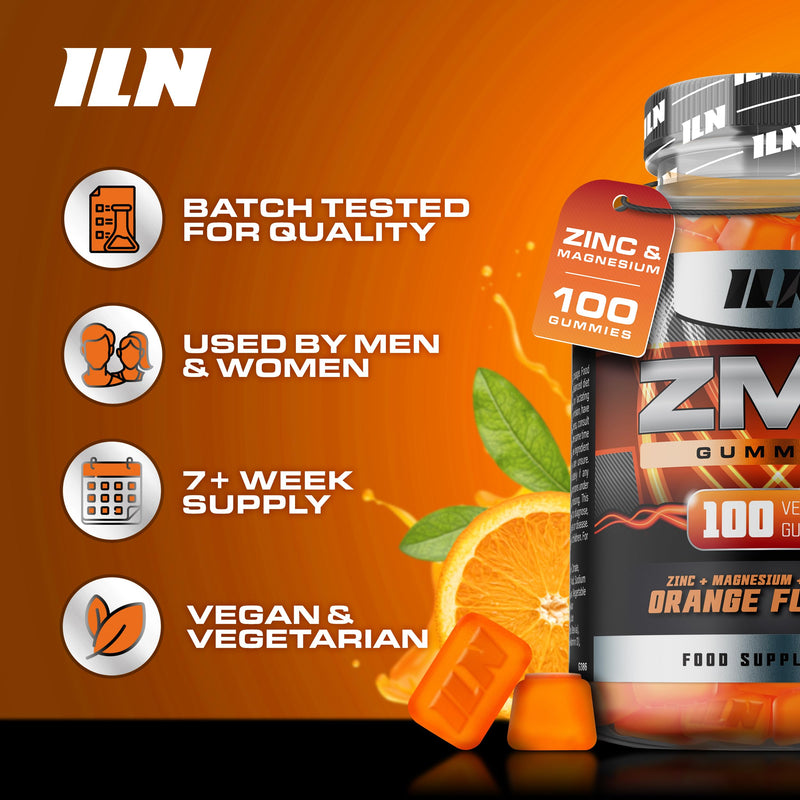 ZM6 – High Strength Zinc and Magnesium Gummies – 100 Vegan Gummies (Orange Flavour) – Supplement for Men and Women - Zinc Citrate and Magnesium Citrate 100 count (Pack of 1)
