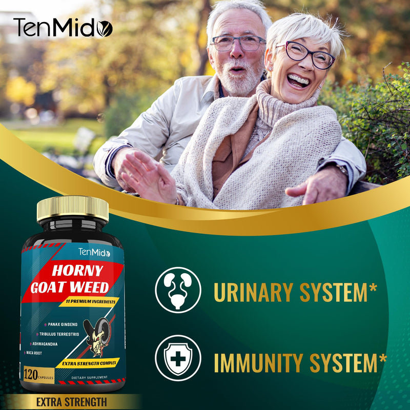 [Australia] - Horny Goat Weed Capsules & Ginseng, Tribulus, Ashwagandha, Maca, Tongkat and More - 120caps 