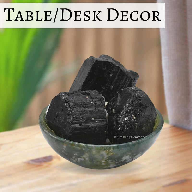 [Australia] - Amazing Gemstone Black Tourmaline Raw Protection Crystals and Healing Stones, Natural Rocks for Tumbling - Raw Stones and Crystals (2 Pieces) 2 Pieces 