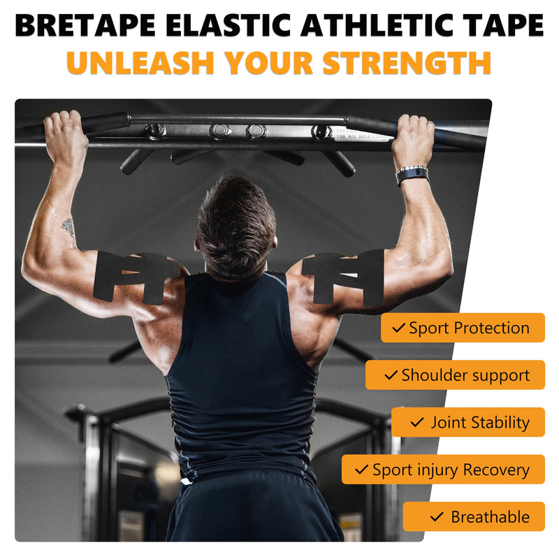 [Australia] - Precut Kinesiology Tape for Shoulder ‚Äì 14 PCS Elastic Shoulder Support Tape, Waterproof & Breathable, Hypoallergenic Sports Tape for Pain Relief, Black 14pcs 