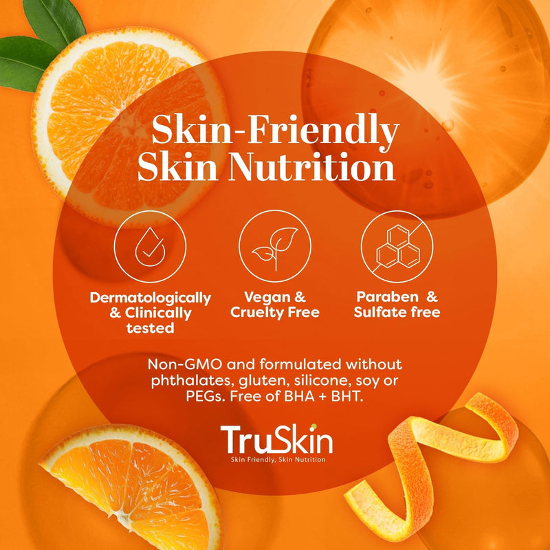 TruSkin Brightening Vitamin C Serum for Face with Hyaluronic Acid, 2 fl oz | Anti aging face serum with Vitamin E to improve the look of dark spots, fine lines, skin tone & support radiant-looking skin 2 Fl Oz (Pack of 1)