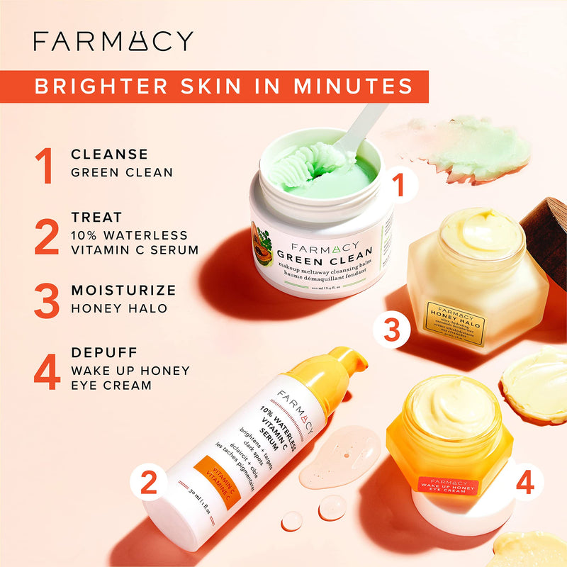 Farmacy Wake Up Honey Vitamin C Eye Cream - Brightening Under Eye Cream for Dark Circles + Puffiness - Enriched with Cranberry Peptide to Smooth Wrinkles Over Time (15ml) 0.5 Fl Oz (Pack of 1)