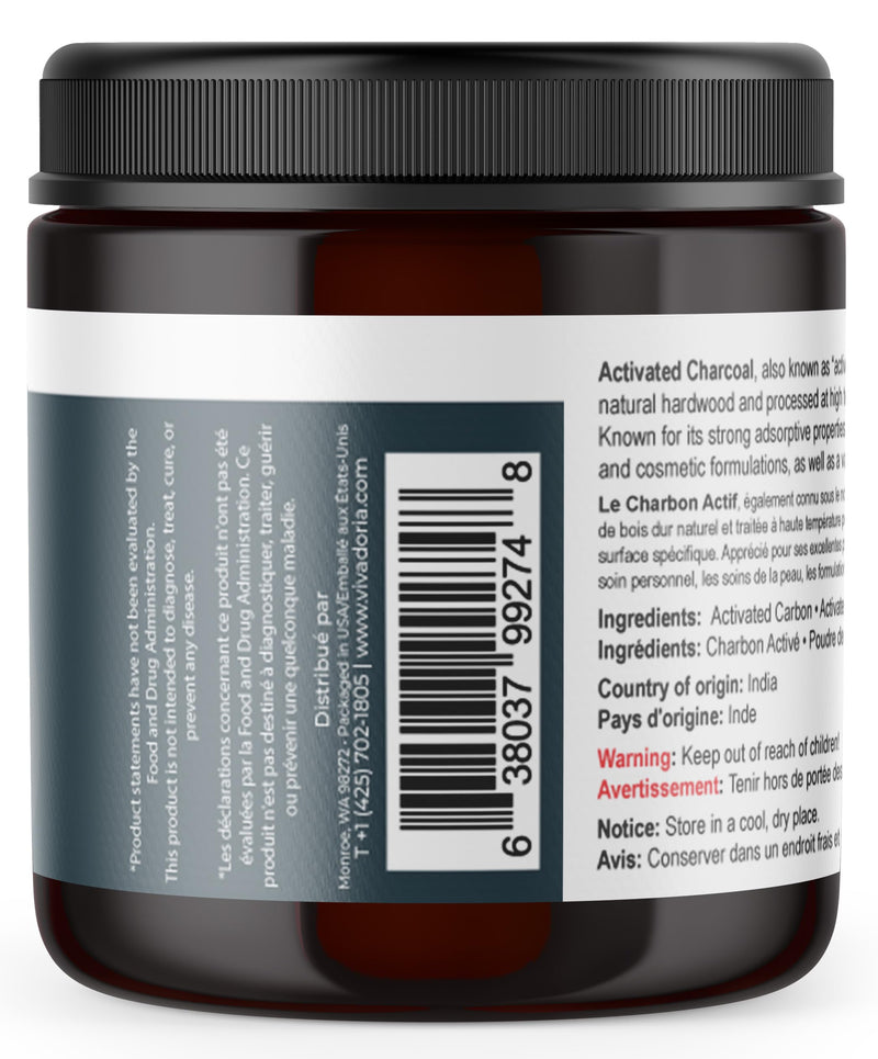[Australia] - Viva Doria Activated Charcoal Powder, Hardwood Derived, Food Grade, 4 Oz 4 Ounce (Pack of 1) 