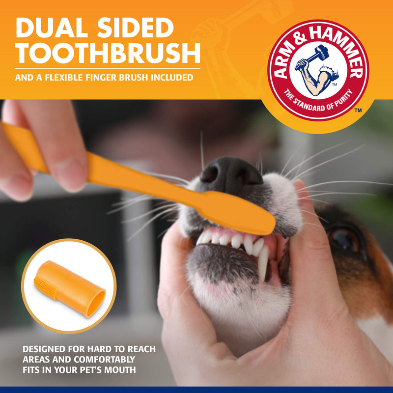 Arm & Hammer for Pets Tartar Control Kit for Dogs | Contains Toothpaste, Toothbrush & Fingerbrush | Reduces Plaque & Tartar Buildup | Safe for Puppies, 3-Piece , Beef Flavor 2.5 Ounce (Pack of 1)