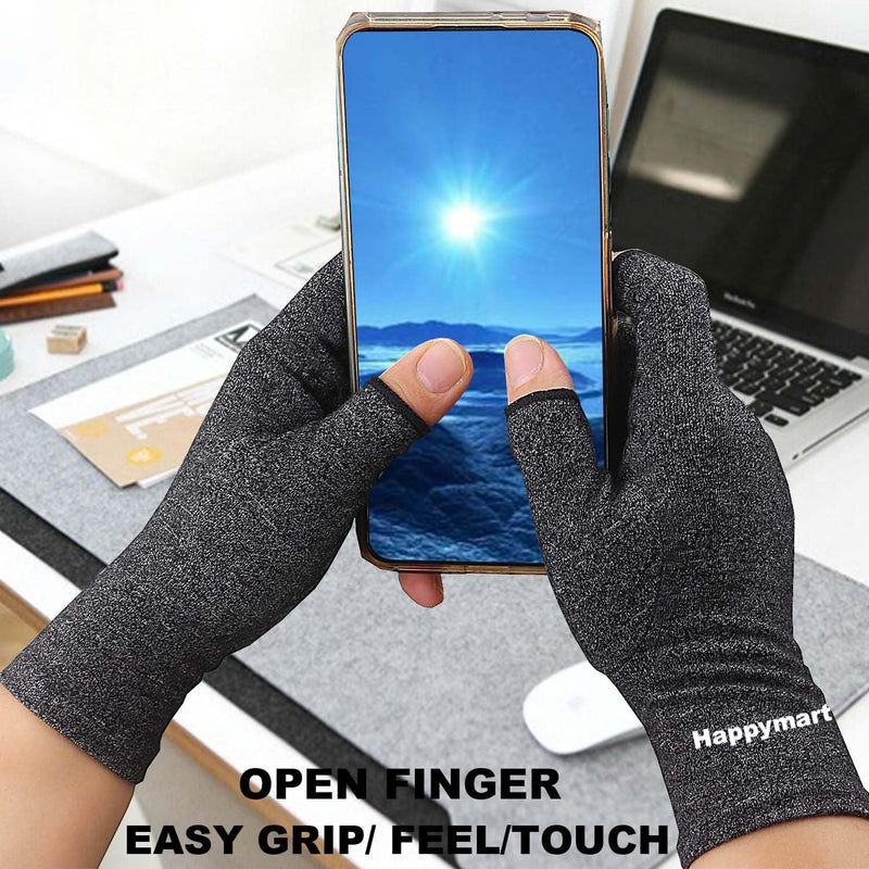 [Australia] - 2 Pairs Arthritis Gloves for Women for Pain, Compression Gloves for Carpal Tunnel Relief, Rheumatoid Osteoarthritis, Fingerless Gloves for Women and Men, Typing (Pink, Large) Large (2 Pair) Pink 