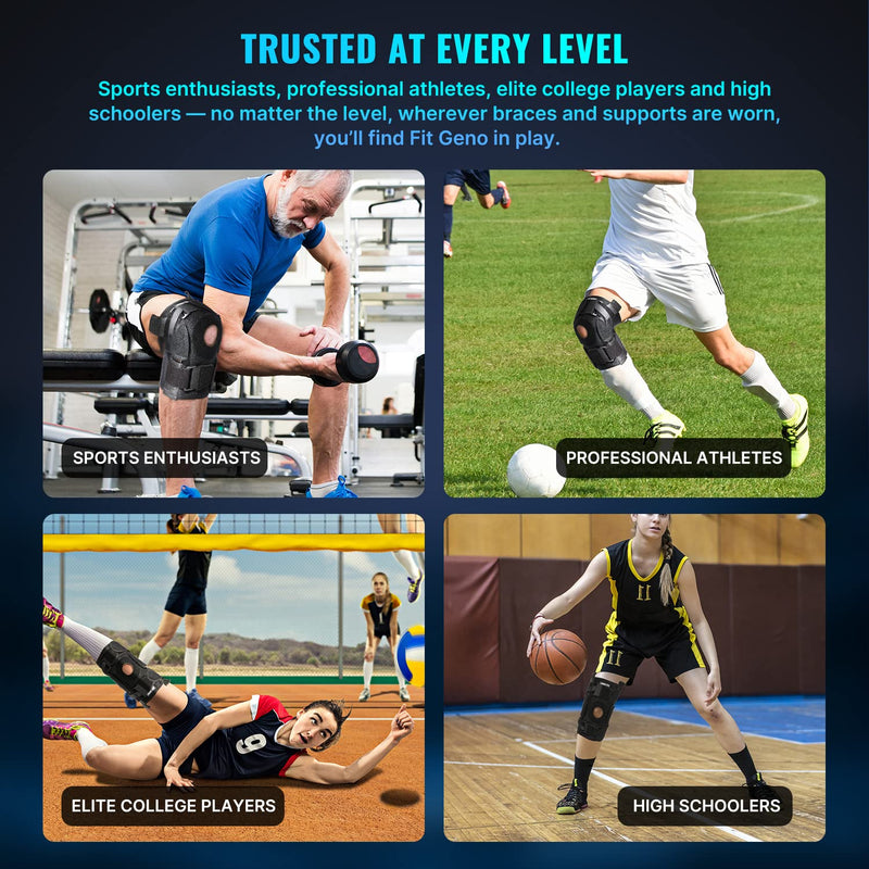 [Australia] - Hinged Knee Brace for Meniscus Tear: Adjustable Support for Knee Pain w/ Removable Metal Hinges & Built-in Side Stabilizers for ACL MCL Injury or Surgery Recovery - Men and Women FSA or HSA Eligible Adjustable for Small/Medium/Large 