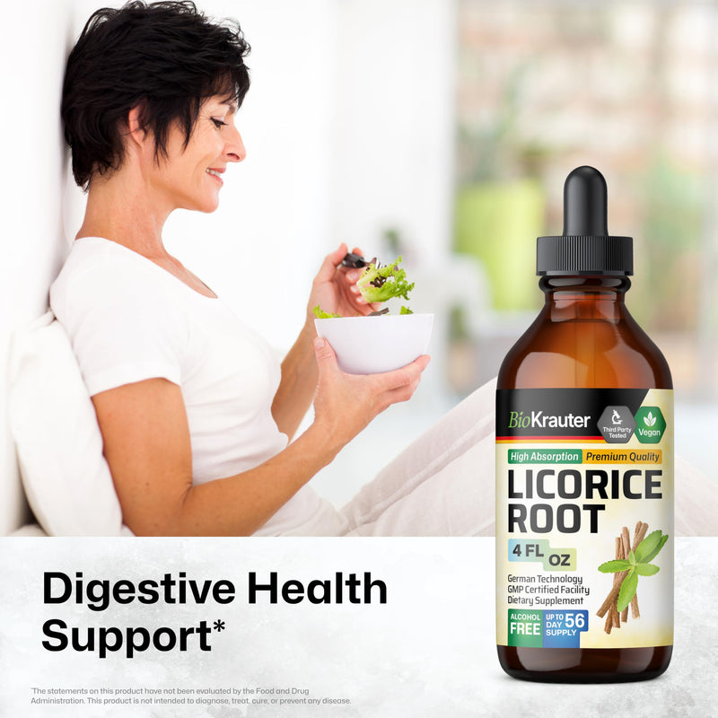 [Australia] - Licorice Root Tincture - Organic Licorice Root Extract for Digestion Health Support - High Bioavailability Formula - Alcohol and Sugar Free - Vegan Drops 4 Fl.Oz. 4 Fl Oz (Pack of 1) 