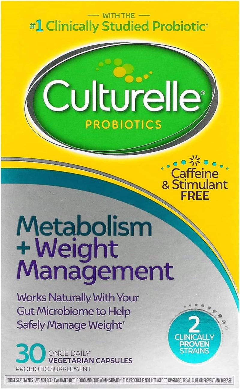 Culturelle Probiotic Capsules for Healthy Metabolism & Weight Management (Ages 18+) - 30 Count - Helps Manage Weight & Promote Metabolism of Fats, Carbs & Proteins - Caffeine-Free Unflavored 30 Count (Pack of 1)