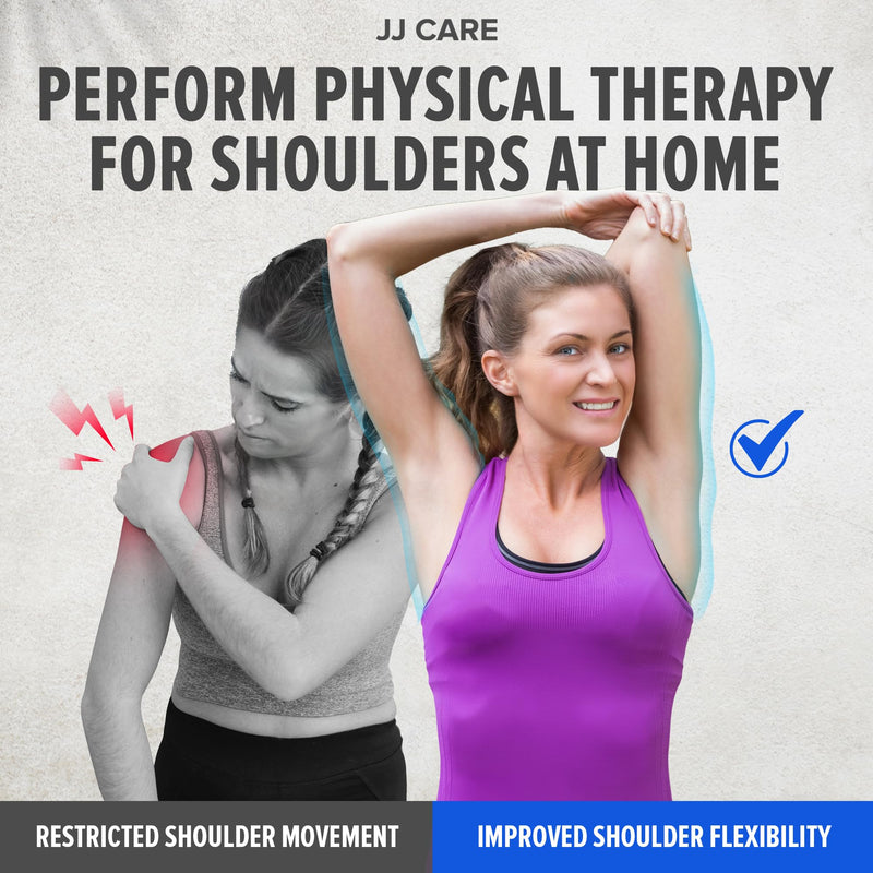 [Australia] - JJ CARE Over the Door Shoulder Pulley for Physical Therapy, 90 Inches Adjustable Exercise Pulleys for Shoulder Rehab – Rotator Cuff Exercise Equipment with Padded Handles, Door Hanger & Carry Bag 