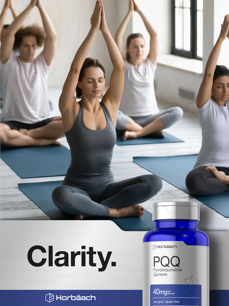 Horbäach PQQ Supplement 40 mg | 120 Capsules | Maximum Strength | Pyrroloquinoline Quinone Disodium Salt Supplement| Non-GMO and Gluten Free