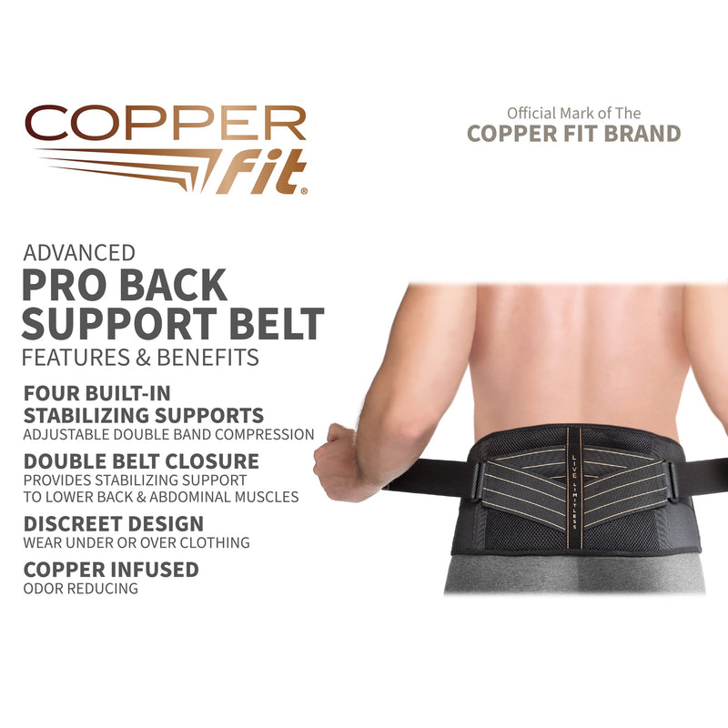 [Australia] - Copper Fit Advanced Back Pro Belt Compression Brace, Large/X-Large Large/X-Large Unisex Waist Size 39”-50” 