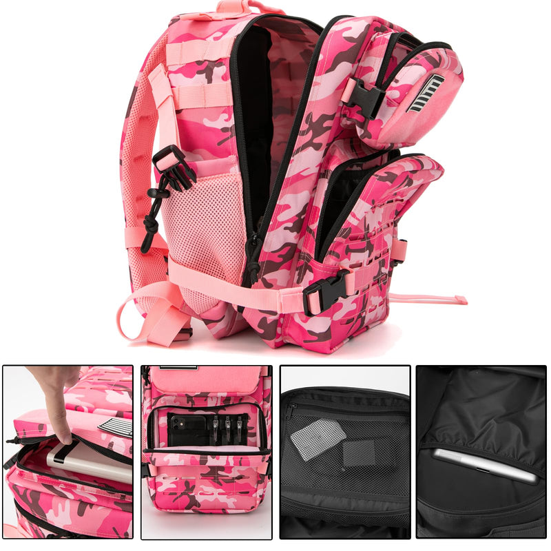 QT&QY 25L Tactical backpack & Tactical Toiletry Bag(Pink Camo)