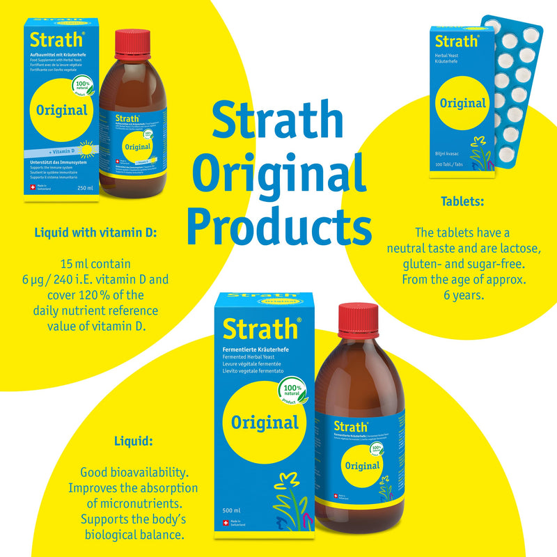 Strath Original Liquid Herbal Health Tonic - 61 Vital Nutrients, Vitamins, Minerals & Amino Acids, Swiss Made Natural Supplement Yeast, Daily Nutritional & Digestion Support Multivitamins for Adults 250 ml (Pack of 1)