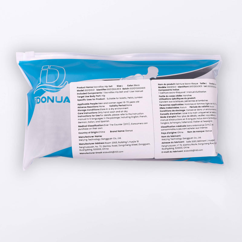 [Australia] - Sacroiliac hip belt for men and women, lap belt, SI joint bandage, relieves sciatica, sacroiliac joint (SIJ), leg and sacral nerve pain, adjustable diamond compression support-L L 