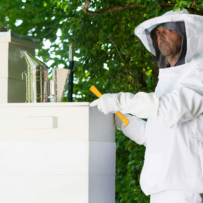 [Australia] - VIVO Professional White Extra Large Beekeeping Suit, Jacket, Pull Over, Smock with Veil BEE-V105XL X-Large - Jacket 