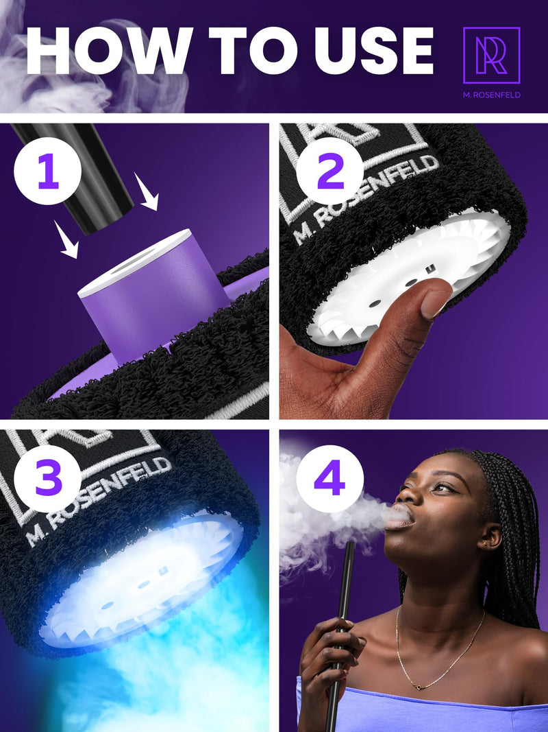 [Australia] - M. ROSENFELD Purple Mini Hookah Pump Hookah Starter with Rechargeable Battery - Electric Hookah Starter Vacuum Kit with Led Light - Mini Portable Charcoal Starter - Shisha Hookah Vacuum Starter Helper Purple Hookah Pump 
