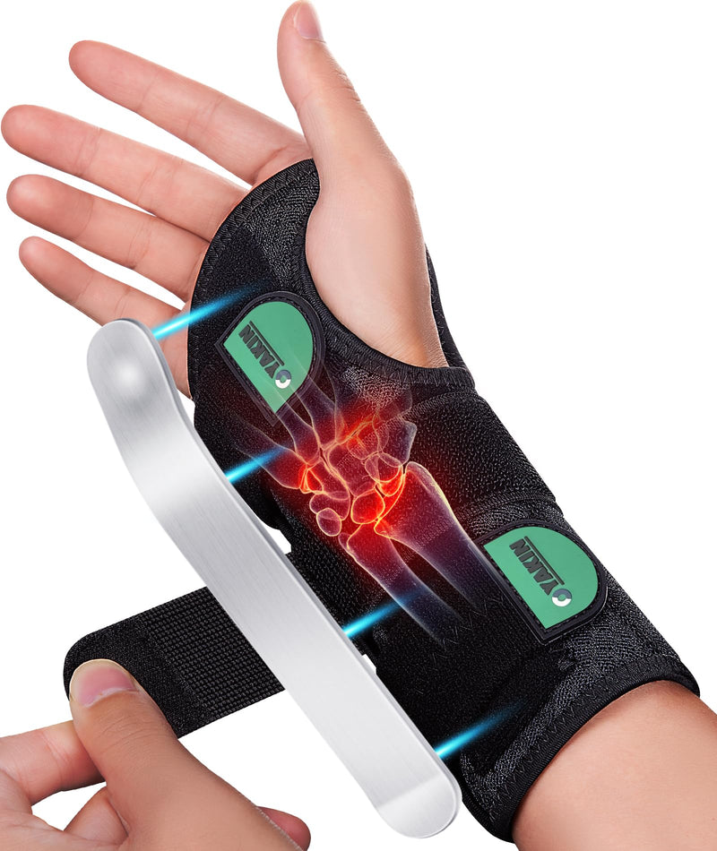 Wrist Brace for Carpal Tunnel Night Support, Adjustable Wrist Splint for Tendonitis, Arthritis, Sprains, Wrist Pain Relief, Comfortable Hand Brace for Men and Women Right Left Hand Black-Right Hand L/XL