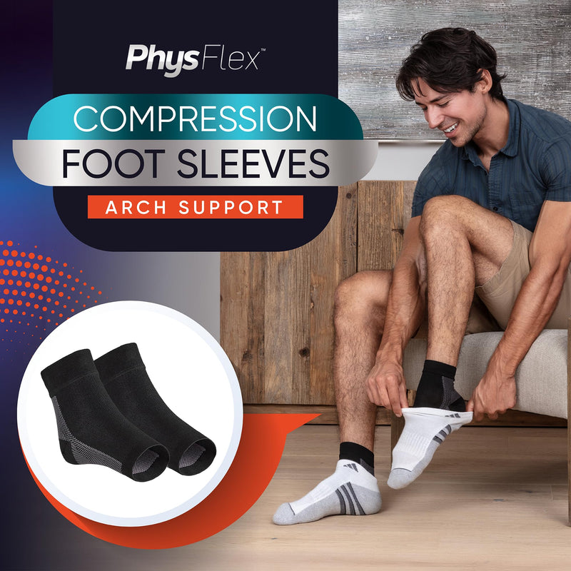 [Australia] - Compression Socks for Plantar Fasciitis, Achilles Tendonitis Relief - (1 Pair) Ankle Compression Sleeve for Heel Spurs, Foot Swelling & Fatigue - Arch Support Brace for Everyday Use Black Medium 