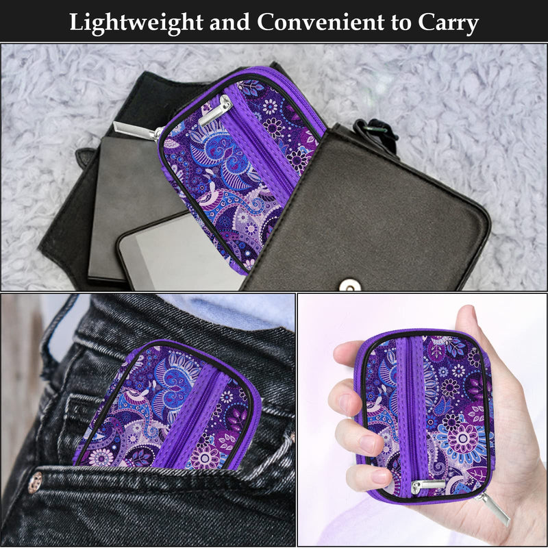 Serfeymi Weekly Travel Pill Organizer Case for Purse with Removable 7 Day Box, Fashionable Pill Container for Medicine, Vitamin, Supplement - Purple 01 1 Case + 1 Box A. Purple 01