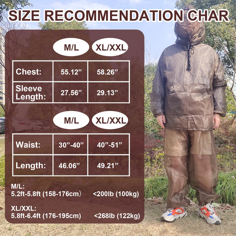 Aventik Mosquito Jacket Mosquito Pants Mosquito Suit No-See-Um Mesh, Super Light, Keep Safe Cool, UV Protection Medium-Large