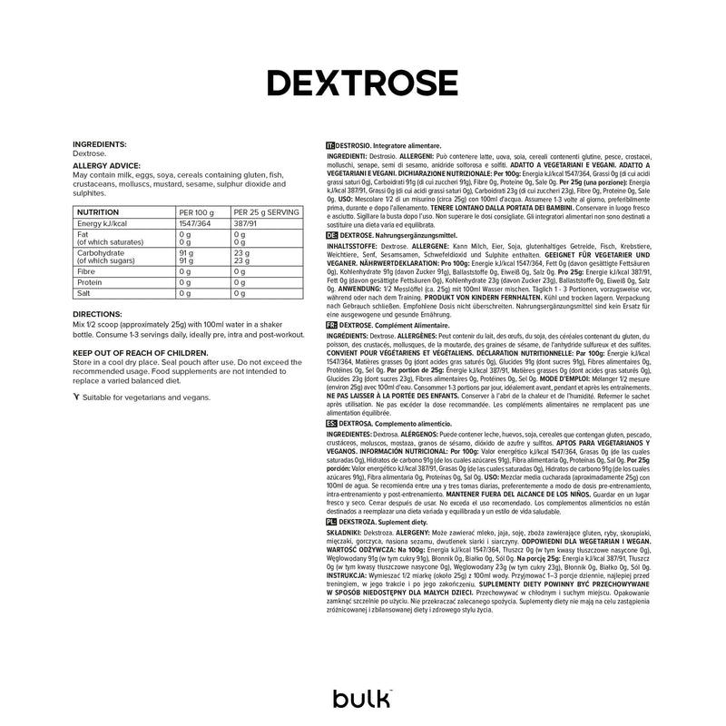 [Australia] - Bulk Dextrose Powder, Carbohydrate Powder, D-Glucose, 2.5kg 