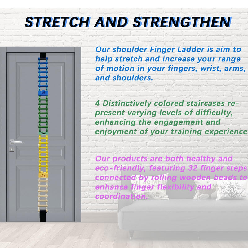 [Australia] - Shoulder Pain Relief Wooden Finger Ladder, Physical Therapy Equipment for Shoulders, Hand Therapy Ladder for Rehabilitation, Fingers, and Joints, Ideal for Chronic Muscle Pain Recovery （2.0 Version） 