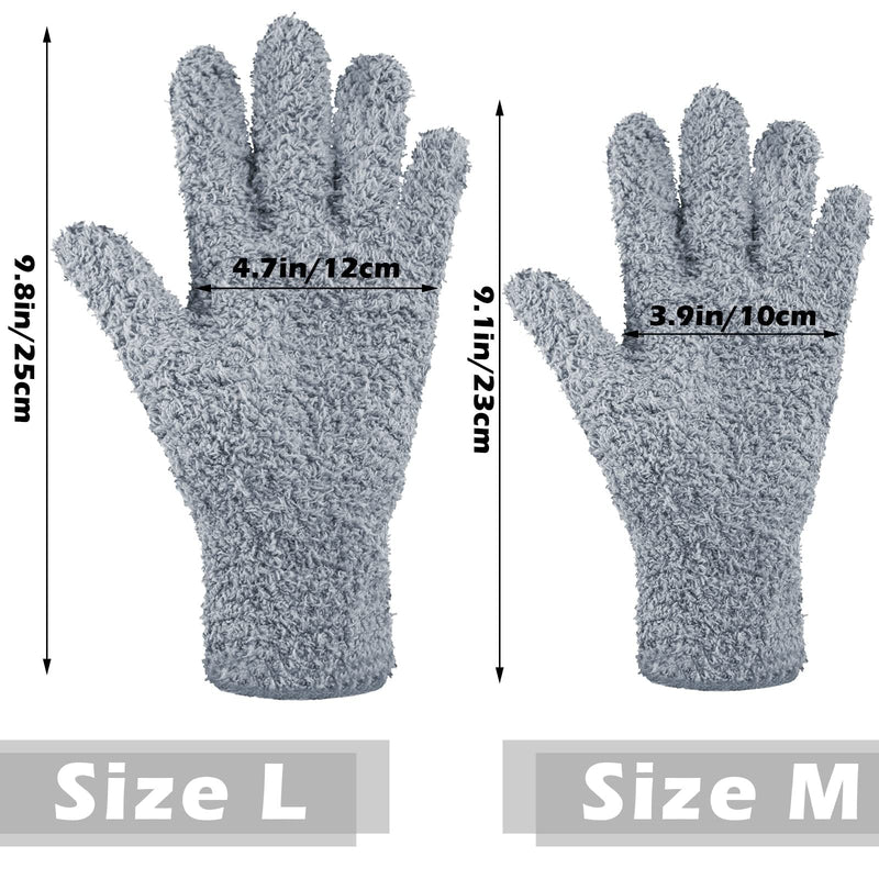 [Australia] - Patelai 3 Pairs Microfiber Dusting Gloves Washable Reusable Cleaning Mittens Gloves for Women One Size (Pack of 6) Dark Blue, Gray, Khaki 