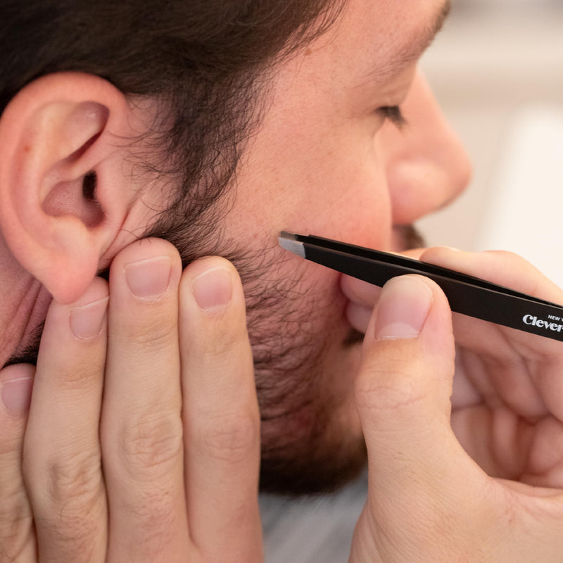 Cleverman Precision Slant Tweezer – Expert Eyebrow and Facial Hair Removal, Ideal for Ingrown Hair & Splinters, Travel Tweezer