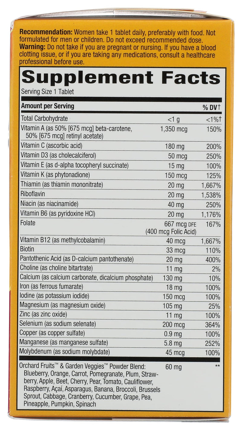 Nature's Way, Multivitamin Alive Once Daily Women Tablets, 60 Count 60 Count (Pack of 1)