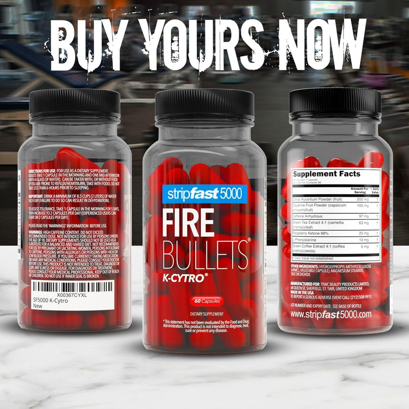 [Australia] - stripfast5000 Fire Bullets with K-CYTRO for Women and Men 60 Count (Pack of 1) 