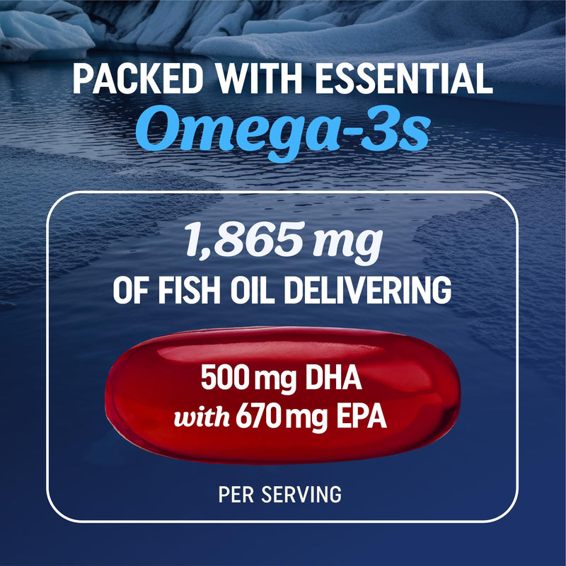 [Australia] - Omega 3 Fish Oil + Co Q10 | 1305MG Omega-3 with CoQ10 100MG for Heart Health, Cellular Energy, and Antioxidant Support | Co Q 10 + Omega3 | Coenzyme Q10 Fish Oil Supplements | Non-GMO | 60 Ct 